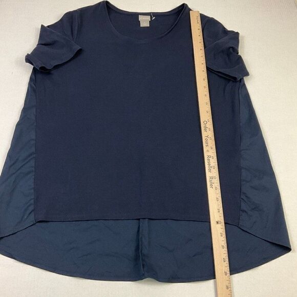 Chicos Womens Swing T-Shirt Blue Short Sleeve Tee Scoop Neck Top Size 2 L Large - Picture 5 of 11